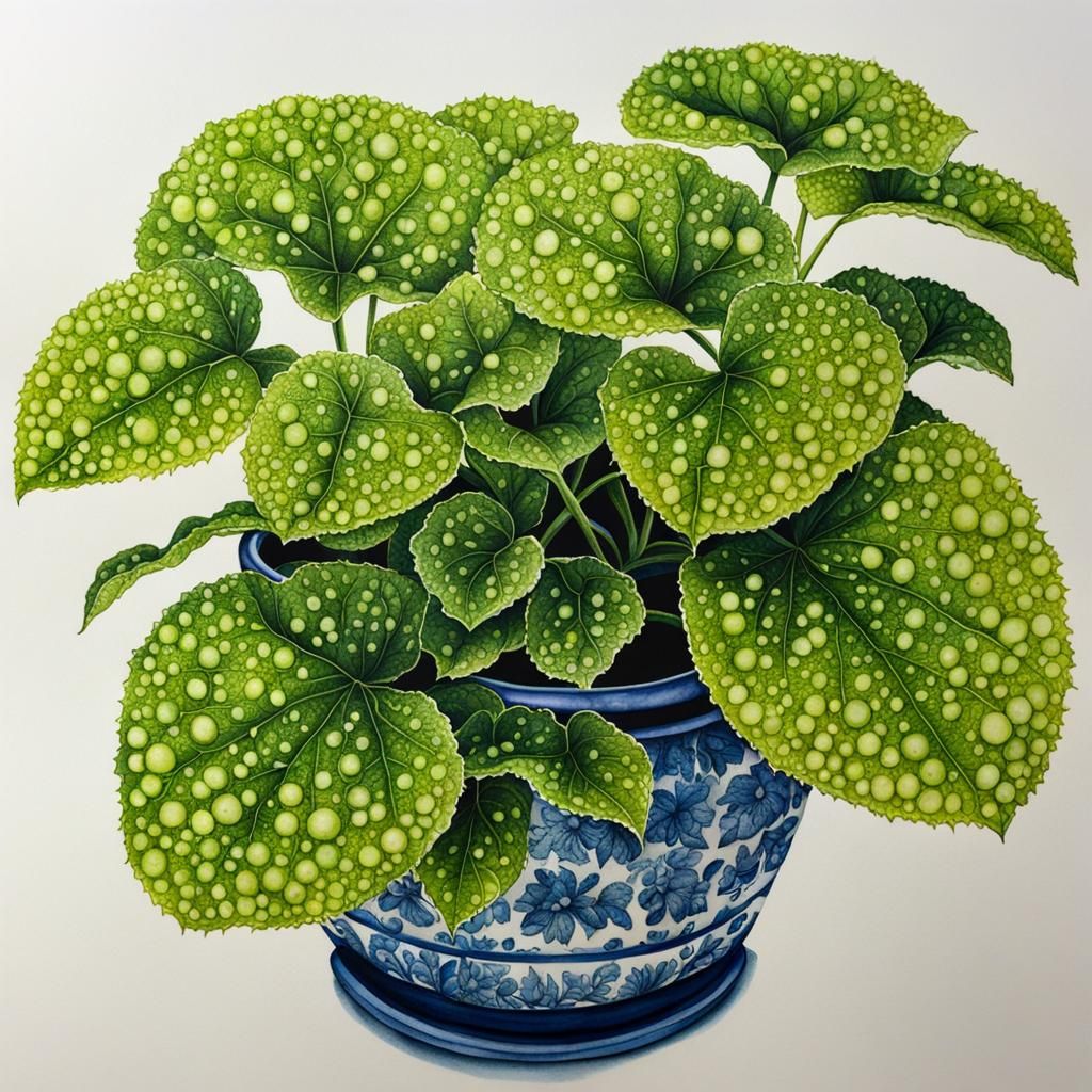 Intricate Ink Painting of Brunnera Macrophylla