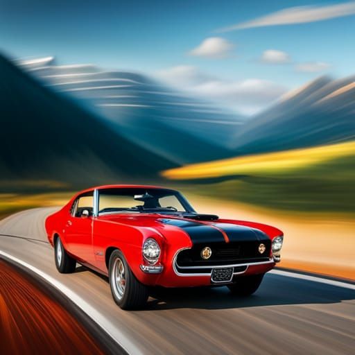 Classic Muscle Car Overtaking: Professional Photography