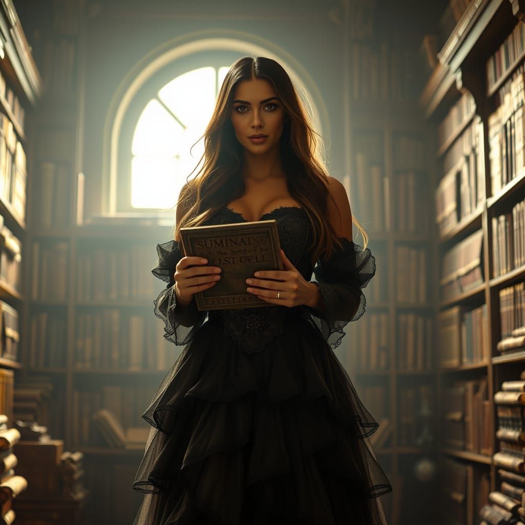 Elegant Sumerian Scholar in Victorian Attire