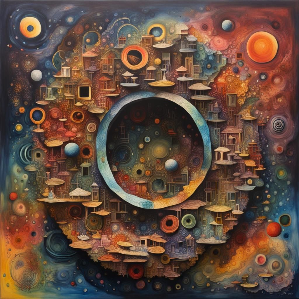 Abstract Ring of Forms: Watercolor Concept Painting