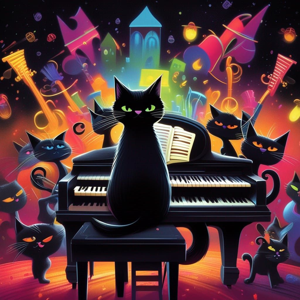Piano cat