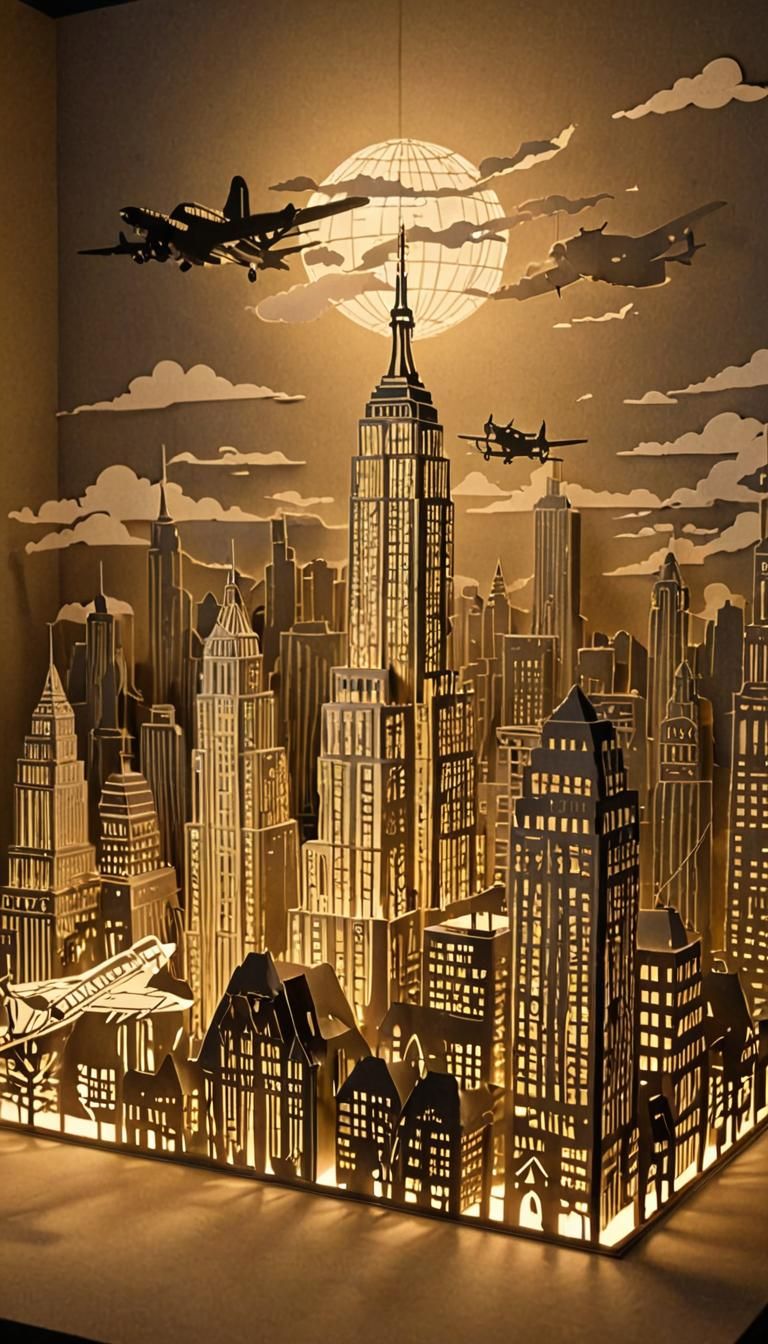 King Kong Papercraft Lamp Optical Illusion