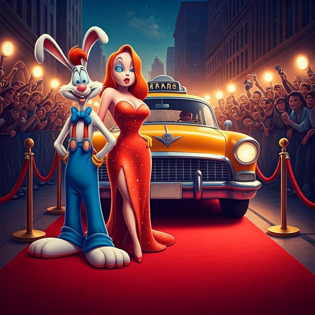 Roger Rabbit and Jessica Rabbit Red Carpet Glamour