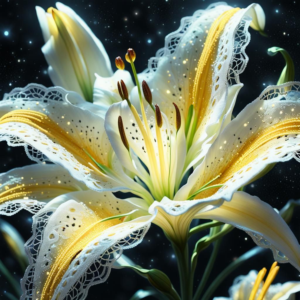 Magical Lace Lily in Fantasy Space