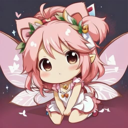 Cute Fairy Girl in Kawaii Anime Style