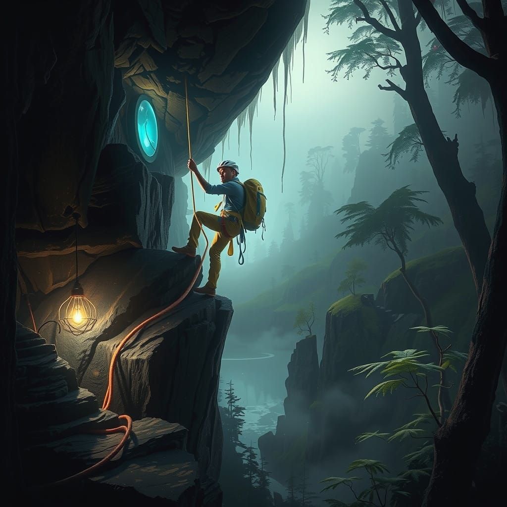 Expert Climber Conquers Towering Cliff Face