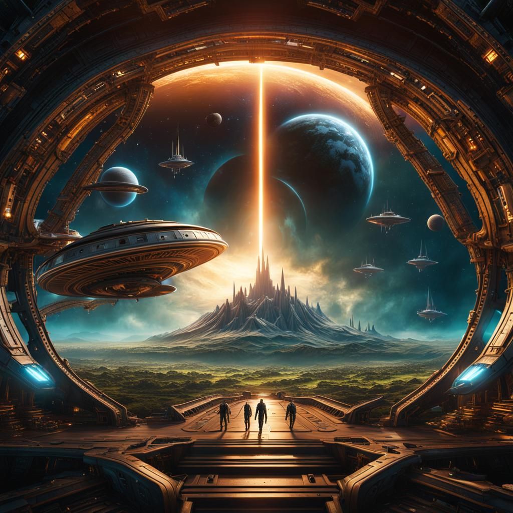 Earth with Alien Spaceships: Detailed Matte Painting