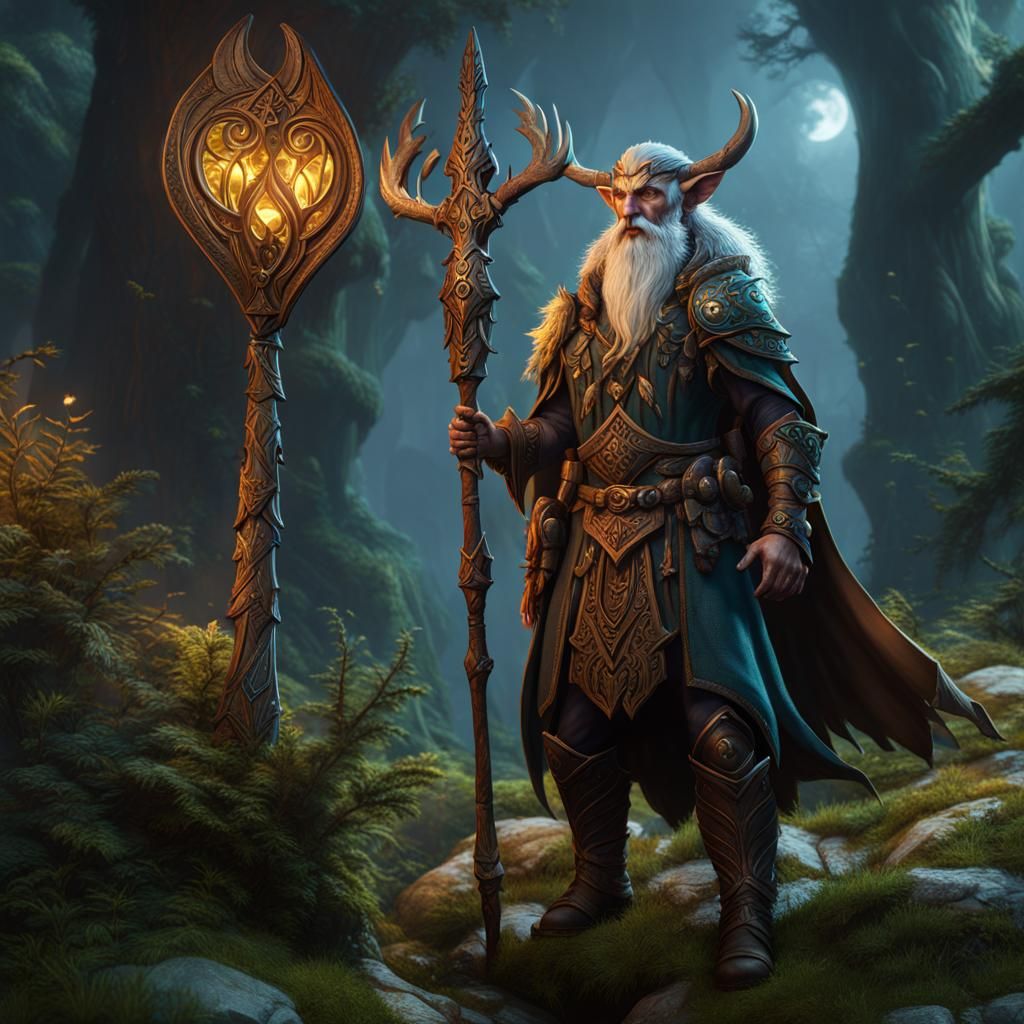 Fantastical Firbolg Druid Concept Art