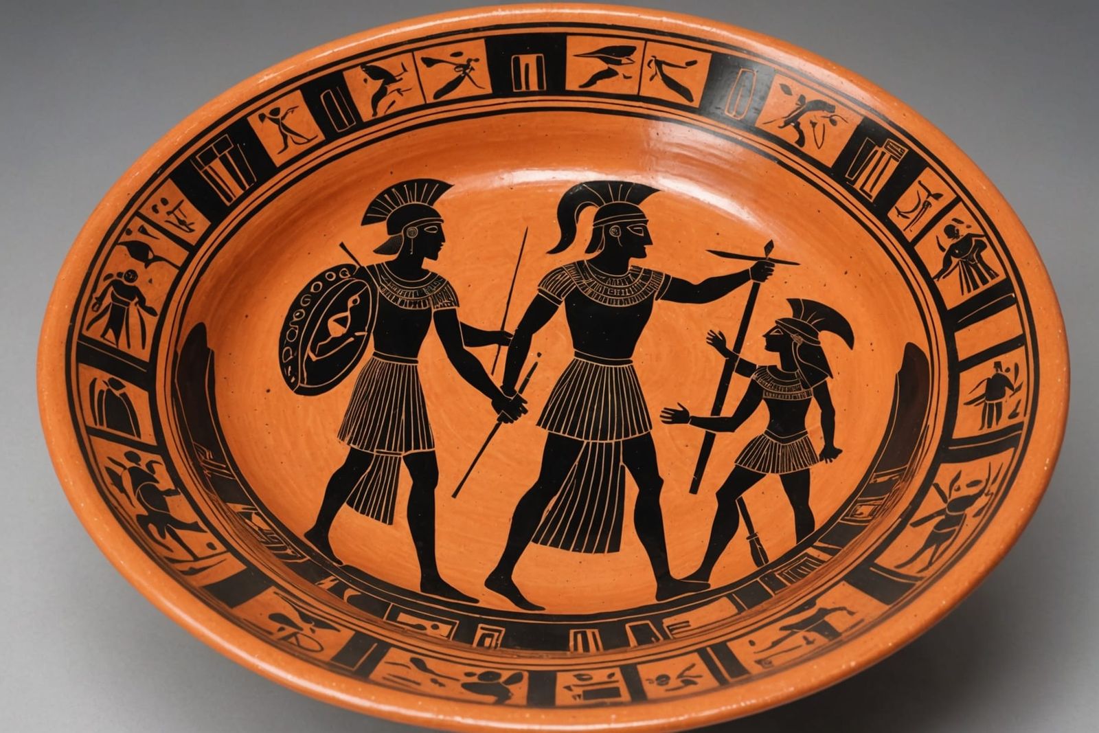 Futuristic Soldier on Ancient Greek Pottery