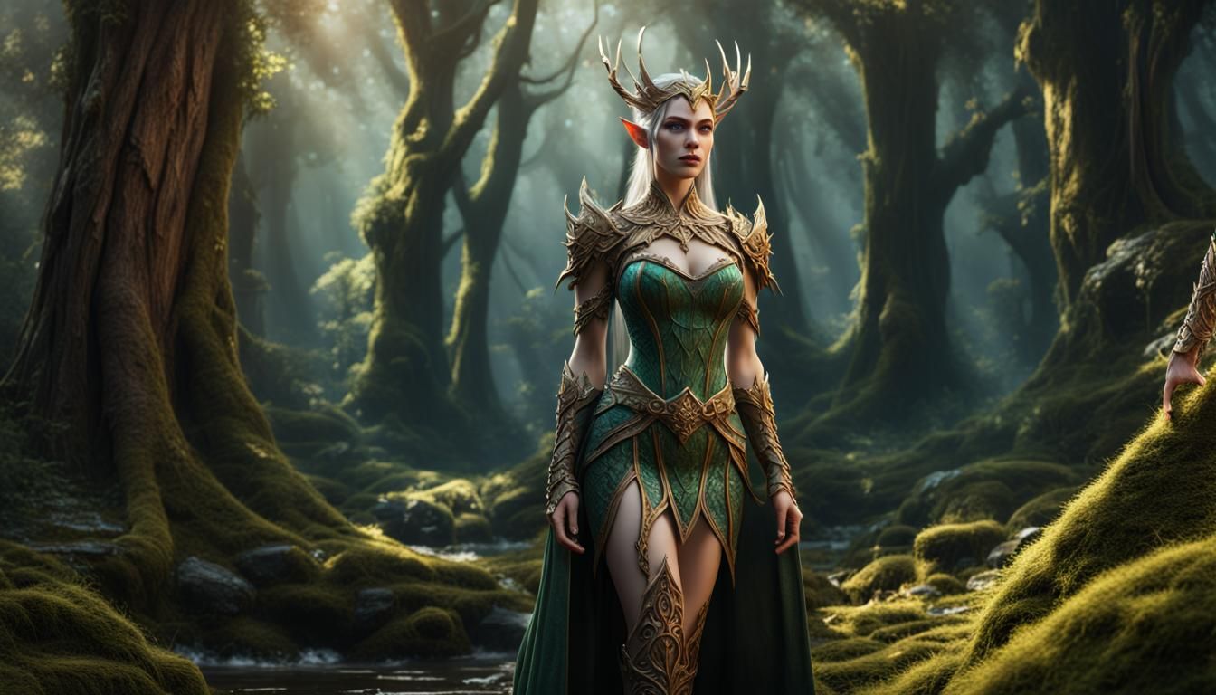 Flawless Elf Queen in Deep Wood
