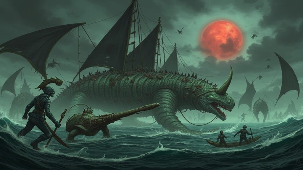 Decaying Undead Gyarados Surges Through Inky Waters