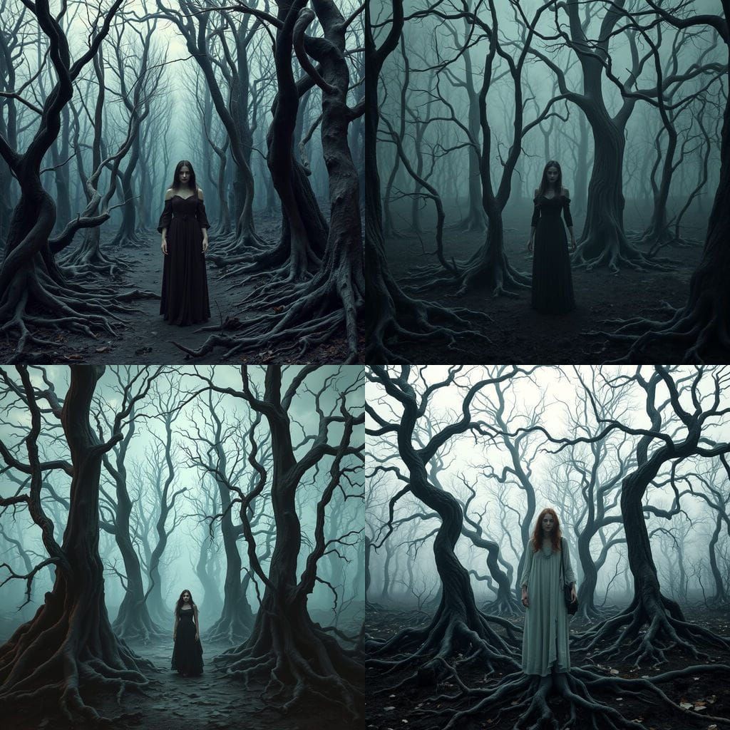 Eerie Dead Forest with Ancient Specters