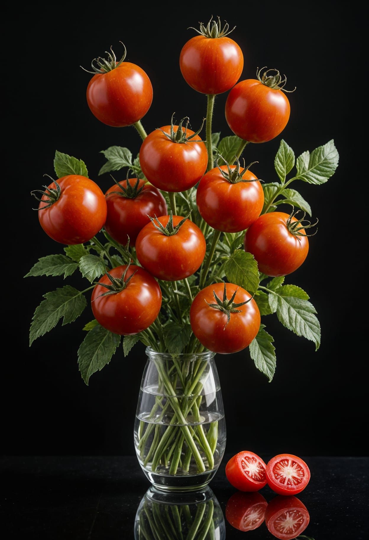Surreal Fruit Bouquet in a Glass Vase