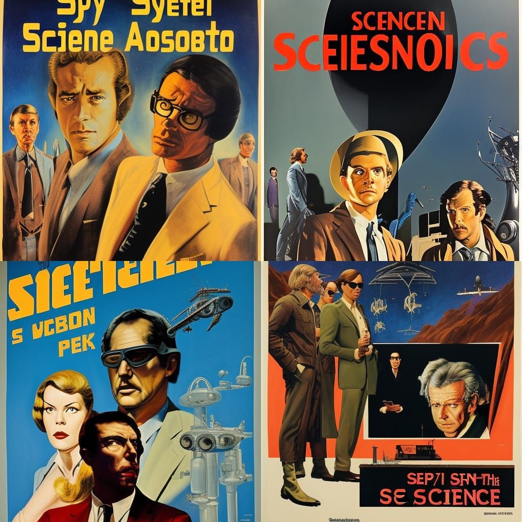 poster for science-fiction spy thriller from the early 1970s