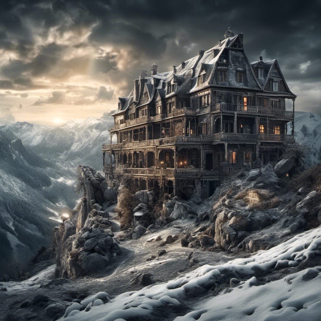 Nostalgic Illustration of La Montagne in Hyperrealistic Styl...