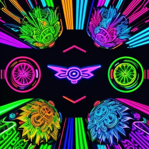 Psychedelic Anime Cartoon Characters in Vibrant Setting