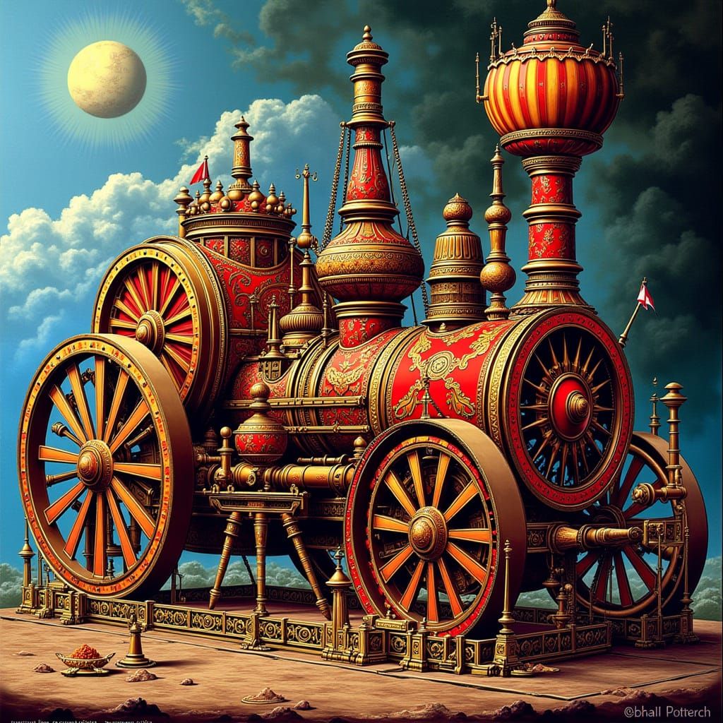 Boulton-Watt Steam Engine in Hyperrealism