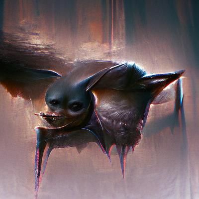 Sinister Eyeless Bat in Dark Fantasy Style