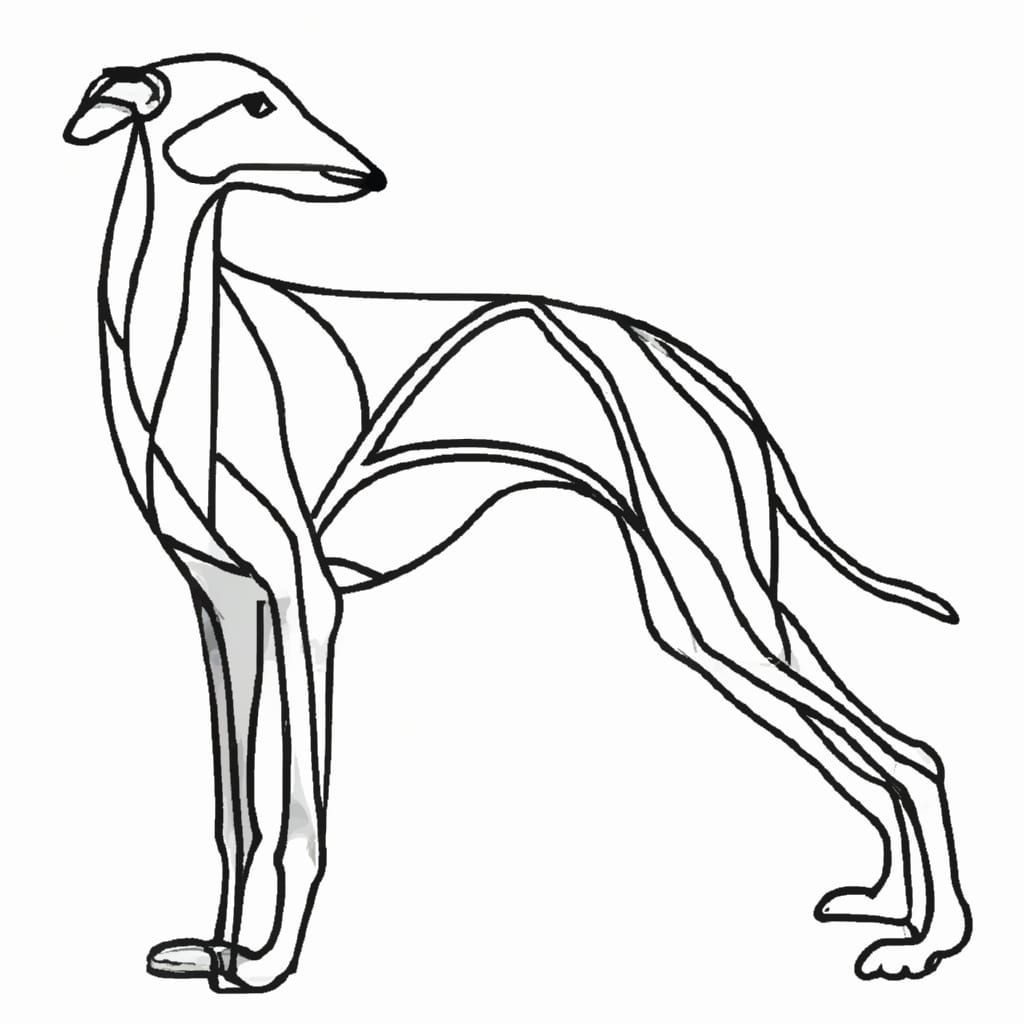 Stained Glass Italian Greyhound with Black Outline