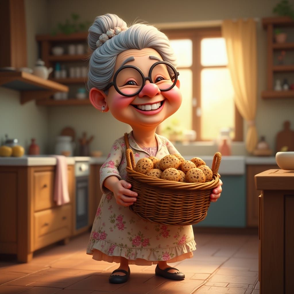 Whimsical Grandma Cartoon