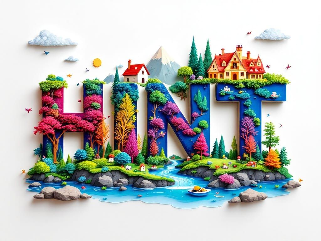 Whimsical Cut Paper Embossed Masterpiece with Intricate Deta...