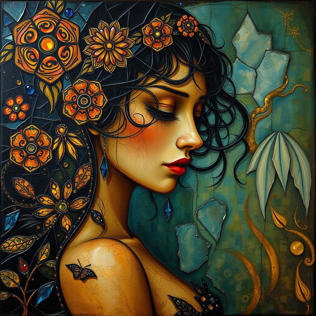 Mystical Oil Painting in Dark Fantasy Style