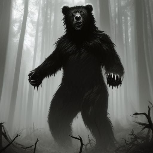 Demonic Werebear in High Gothic Noir Forest
