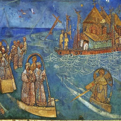 Underwater Shipwrecks Scene with Archangel