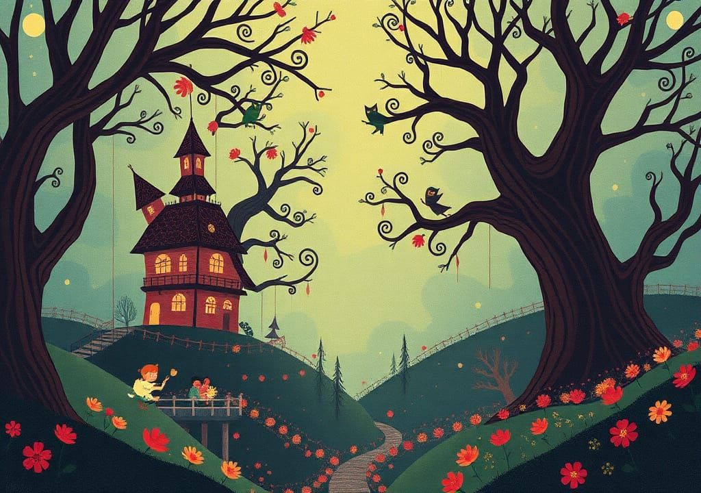 Mysterious Fairyland Scene by Jane Newland