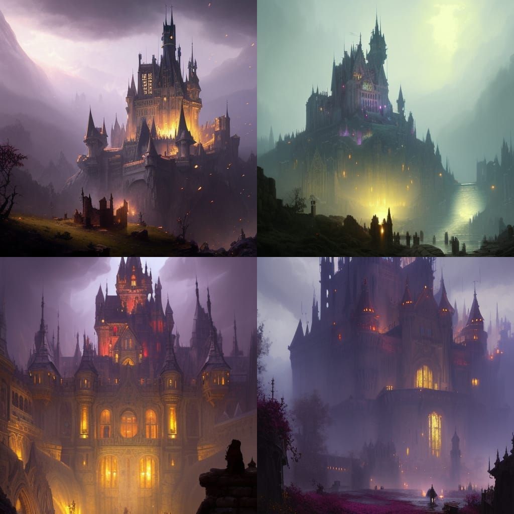 Epic Dark Fantasy Castle Concept Art