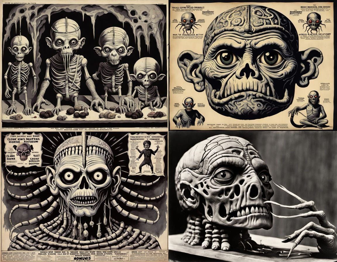 Surreal 1930s Horror Poster: Mutant Indian Mummy Horror