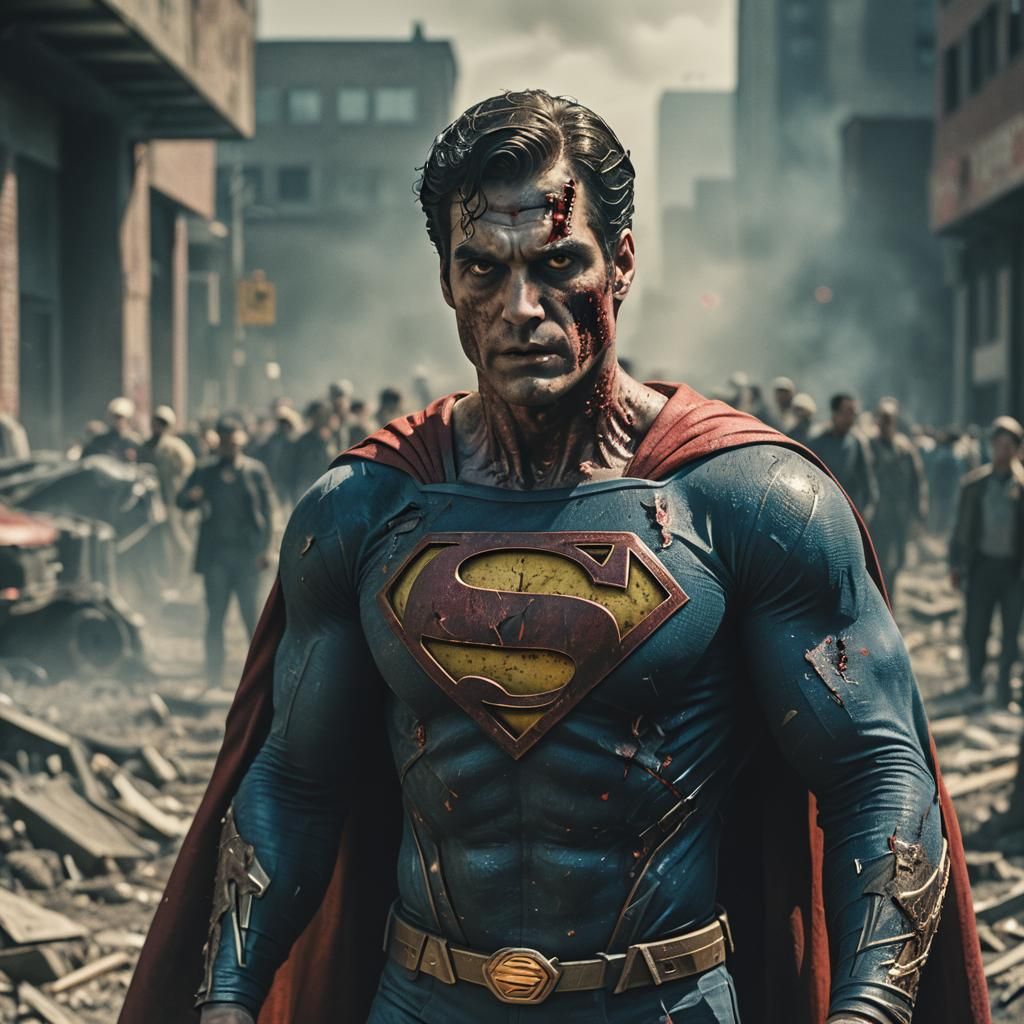 Superman as Zombie God: Cinematic Film Still