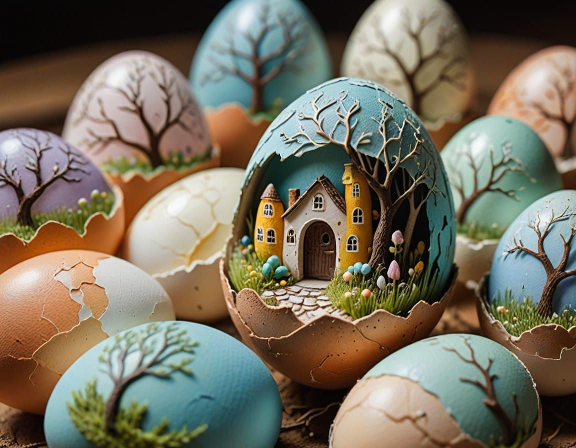 Miniature Worlds Inside Eggshells: Folk Art Photography