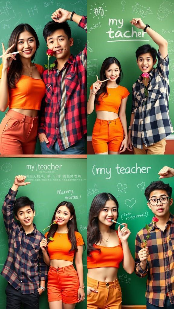 Playful Characters on Green Chalkboard: Promotional Image