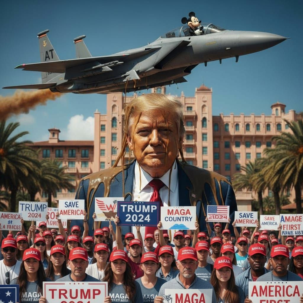 Elderly Man in Blue Suit at Mar A Logo Resort