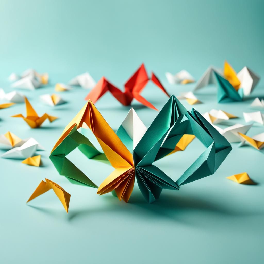 Origami Olympic Rings Papercraft in 8K