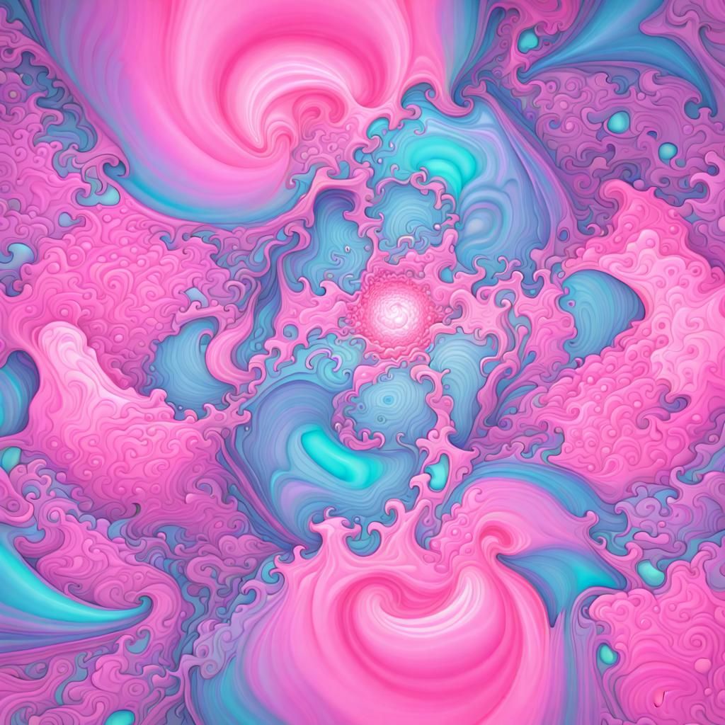 Fractal Splash Art in Vaporwave Impasto Style