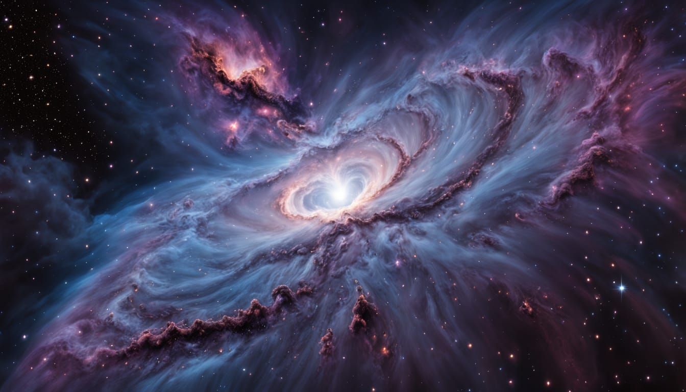 Glowing Pulsar Surrounded by Swirling Nebula in Hyper Realis...