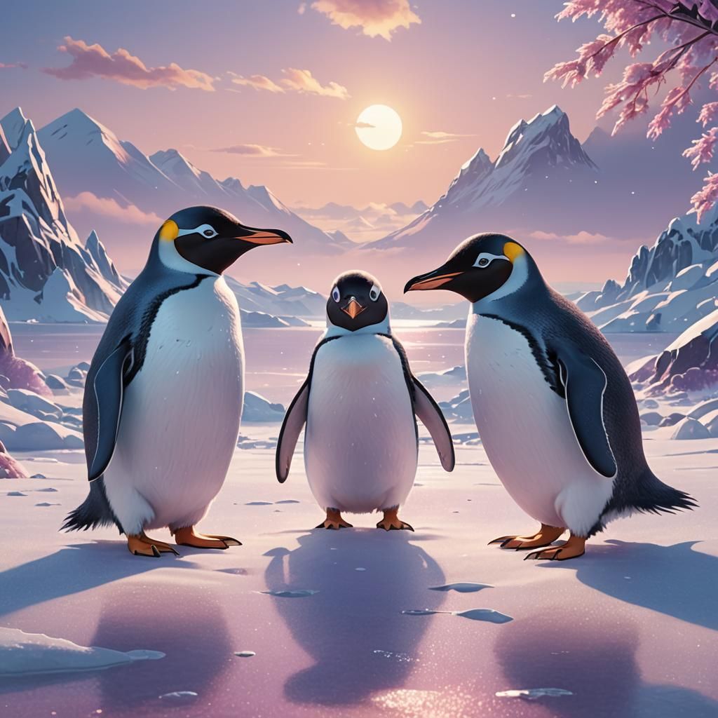 Penguin Chat in 3D Anime Style