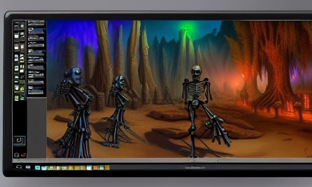 Android Skeleton in Static, D&D Style Art
