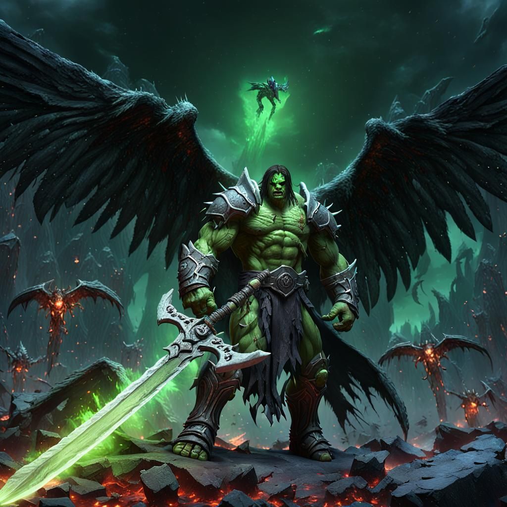Fallen Angel in Dark Fantasy, 3D Render