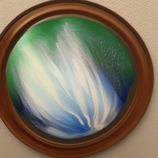 Acrylic Painting of Flowing Water with Pyrite