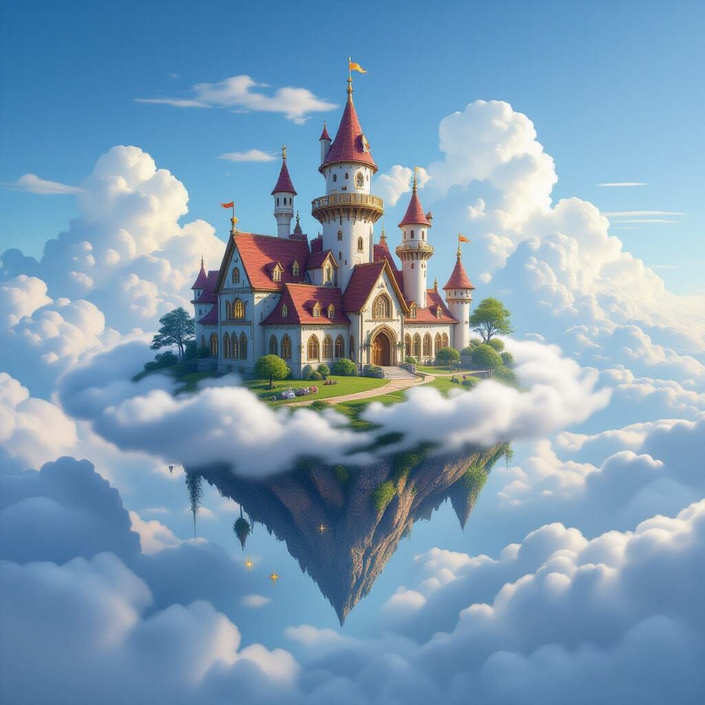 Magic School Floating in Clouds