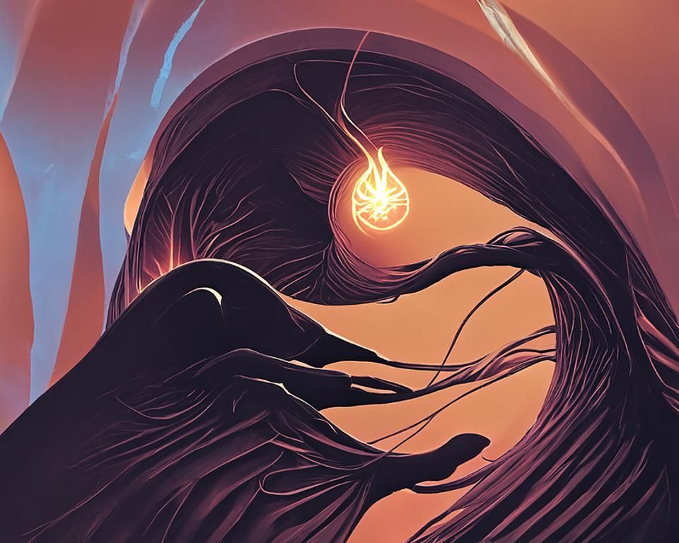 Magical Ritual of Absorption and Healing in Paper Art