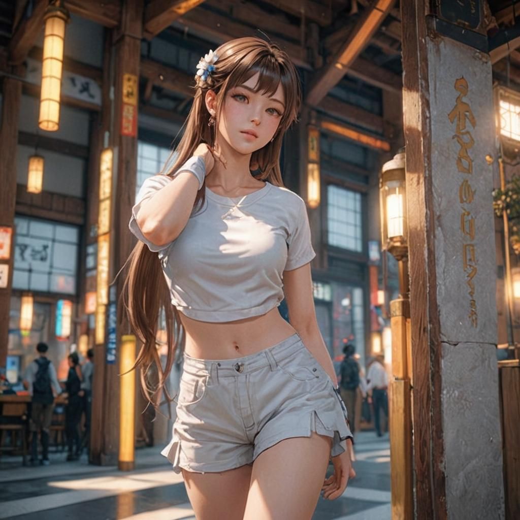 Anime Girl Portrait in Detailed 3D Art Style