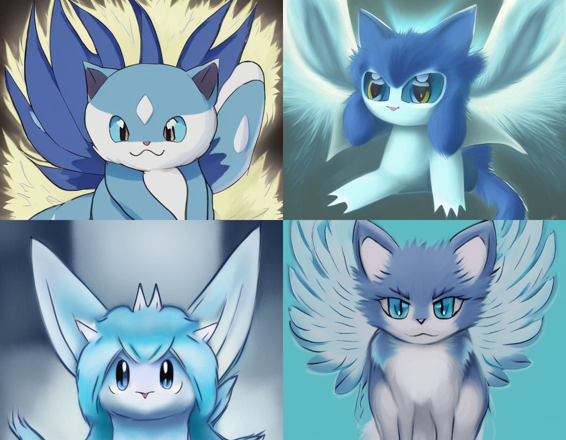 Ice-Type Pokemon Bakelanche in Anime Style