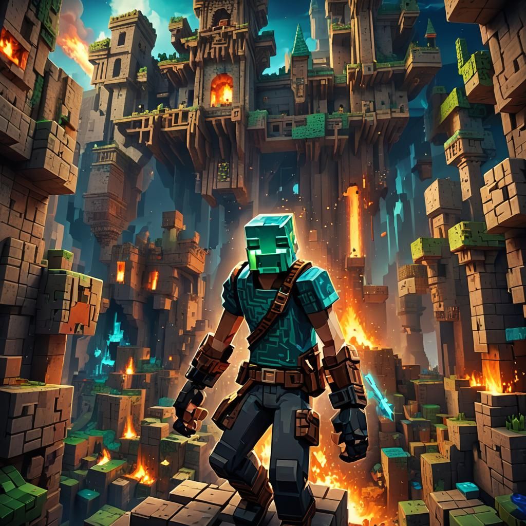 Minecraft Fantasy World: Raging Character Concept Art