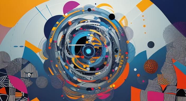 Abstract River Graphic Score in Avant-Garde Style