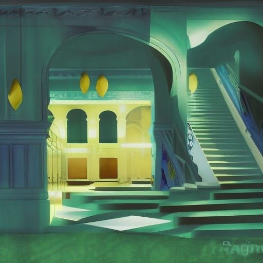 Majestic Staircase to Heaven: Detailed Digital Art