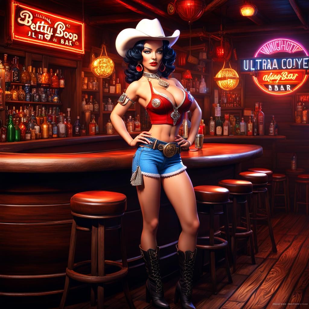 Betty Boop Cowgirl: Fantasy Art in Unreal Engine
